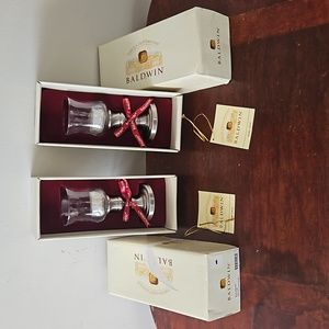 NWT Baldwin Plain Base Votive Candle Holder Set of 2  Platinum Mist
